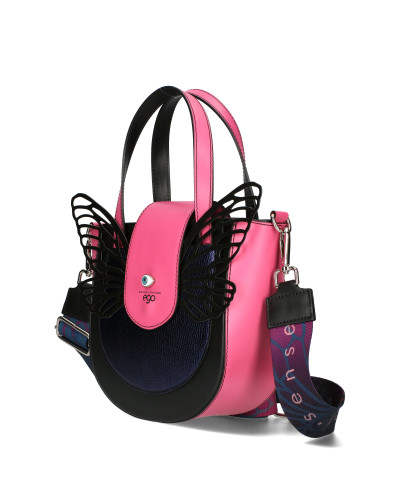 Leather bag with detachable wings