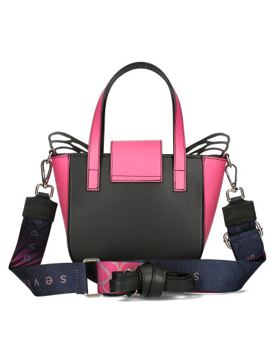 Leather bag with detachable wings