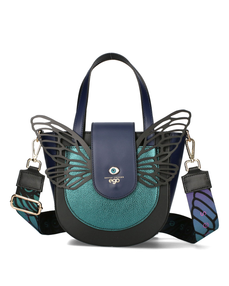 Leather bag with detachable wings
