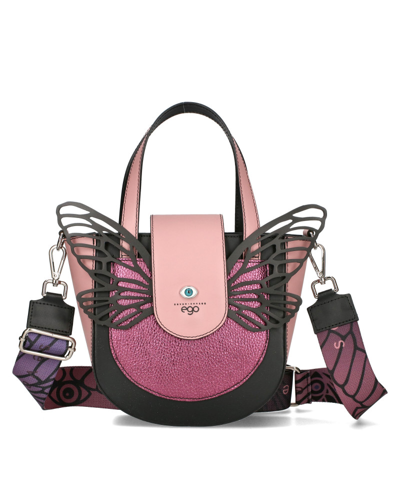 Leather bag with detachable wings