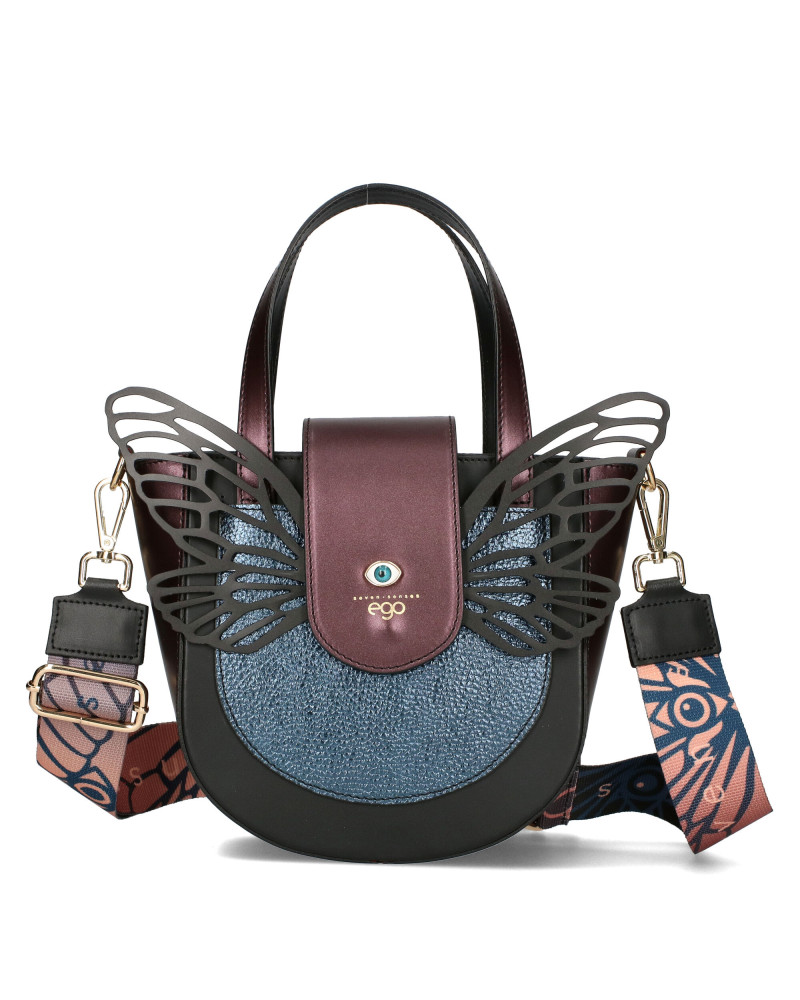 Leather bag with detachable wings