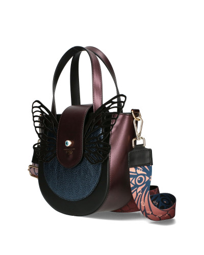 Leather bag with detachable wings