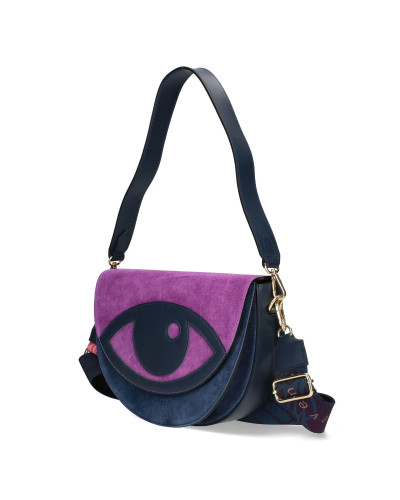 Torebka skórzana zamszowa z okiem