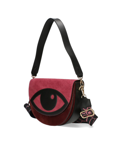 Torebka skórzana zamszowa z okiem