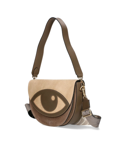 Torebka skórzana zamszowa z okiem