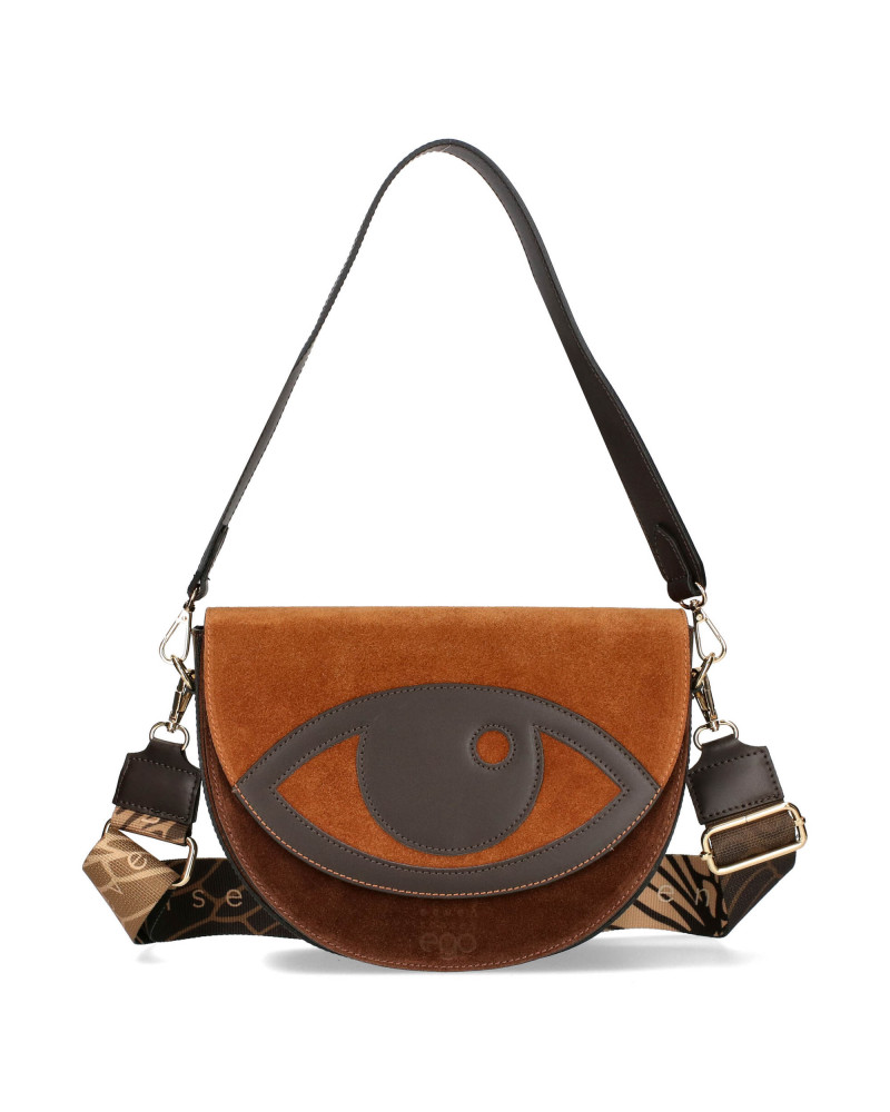 Torebka skórzana zamszowa z okiem