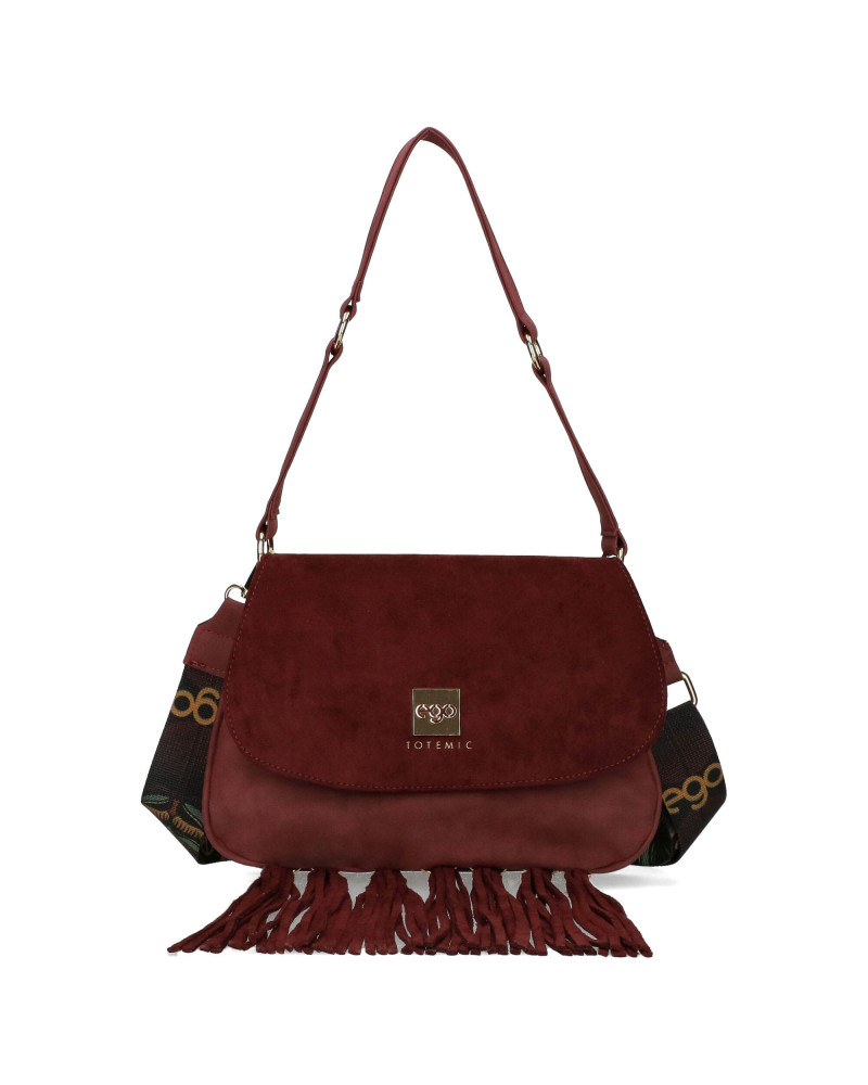 Suede bag with detachable fringes