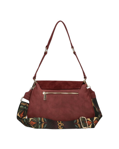 Torebka zamszowa z przepinanymi frędzlami