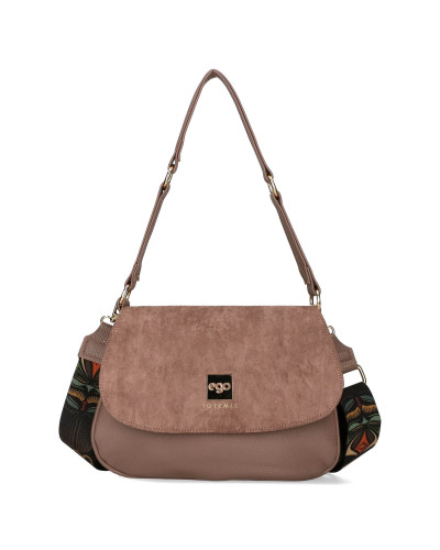 Torebka zamszowa z przepinanymi frędzlami