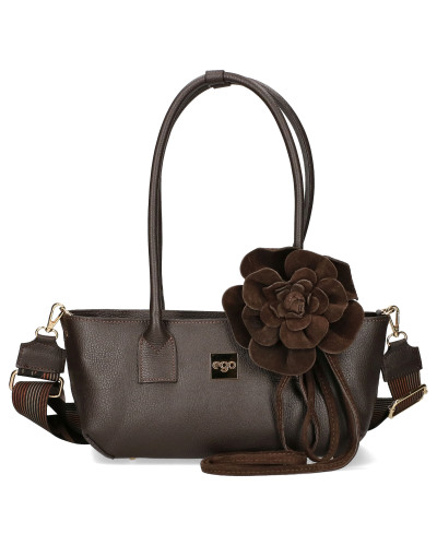 Elongated bag with a flower