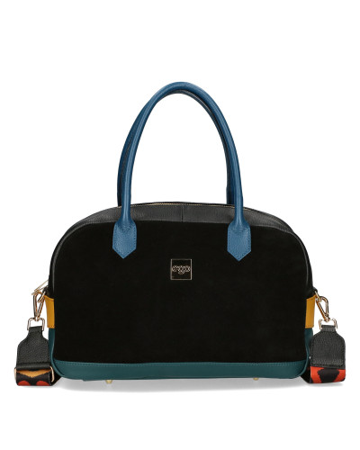 A spacious leather handbag