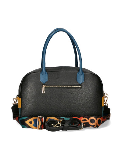 A spacious leather handbag