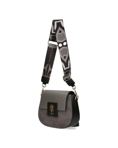 A bag in the shape of a horseshoe