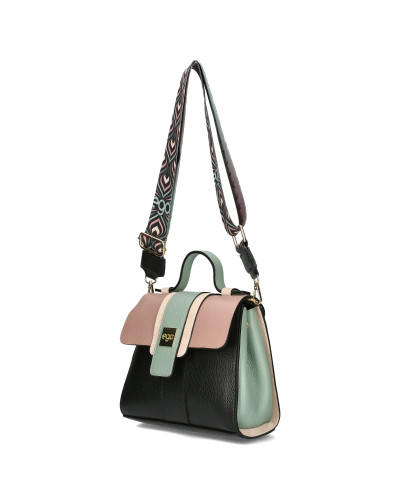 Torebka z wielokolorową klapką