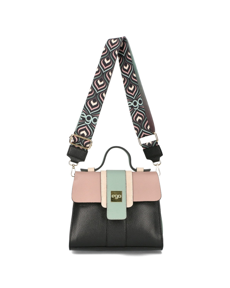 Bag with multi-colored flap