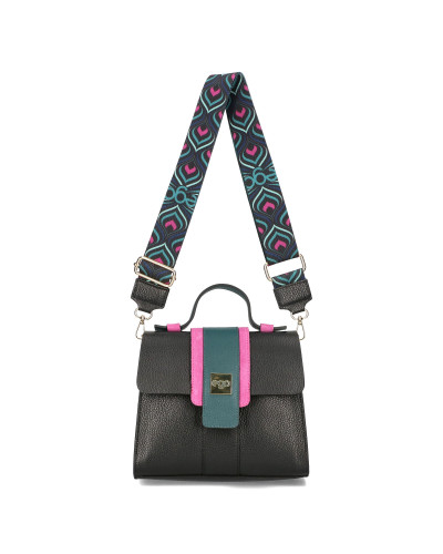 Bag with multi-colored flap