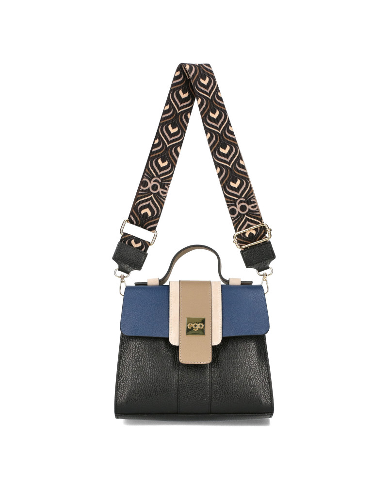 Bag with multi-colored flap