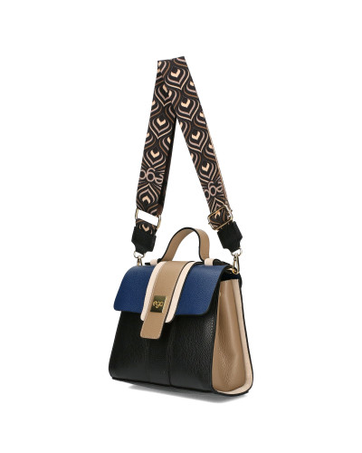 Torebka z wielokolorową klapką