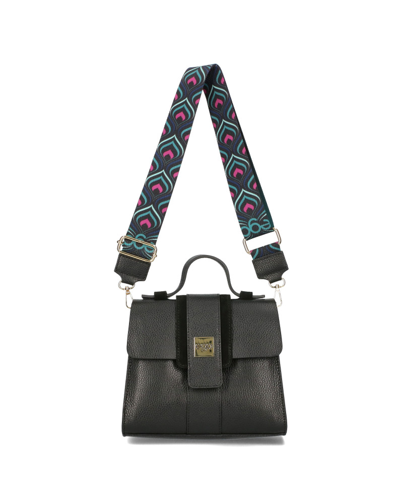 Bag with multi-colored flap