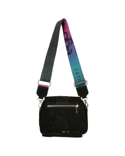 Torebka skórzana z klapką i wymiennymi paskami