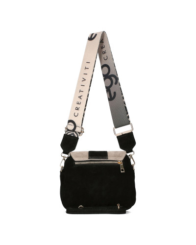 Torebka skórzana z klapką i wymiennymi paskami