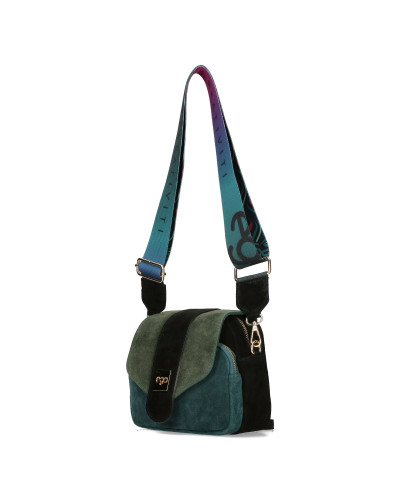 Torebka skórzana z klapką i wymiennymi paskami