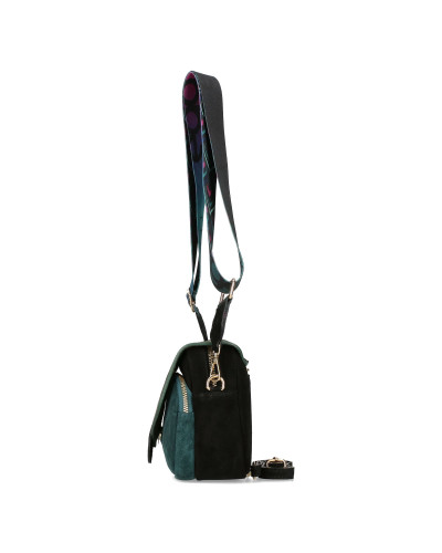 Torebka skórzana z klapką i wymiennymi paskami