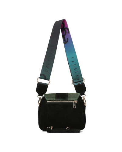 Torebka skórzana z klapką i wymiennymi paskami