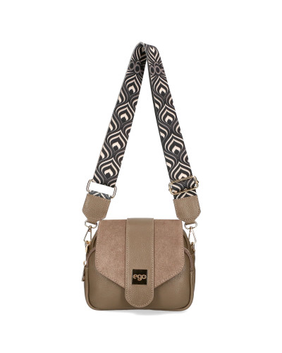 Leather bag with a flap and interchangeable straps