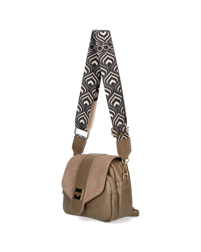 Torebka skórzana z klapką i wymiennymi paskami