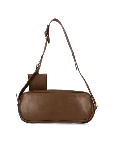 Oblong bag with a detachable pouch