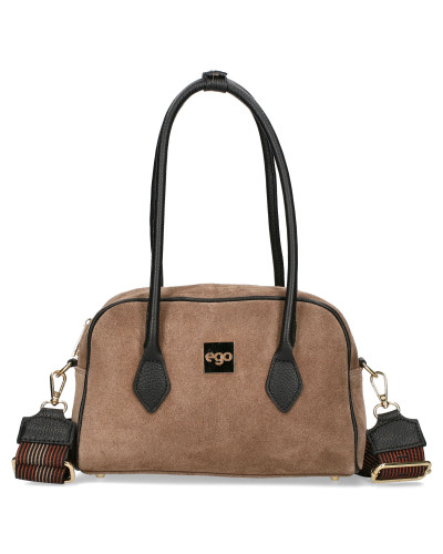 Women's handbag with a detachable flower