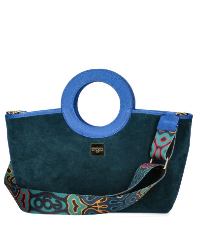 Double-sided bag with a round handle