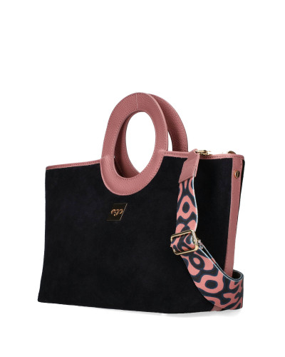 Dwustronna torebka z okrągłym uchwytem