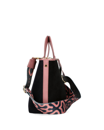 Dwustronna torebka z okrągłym uchwytem