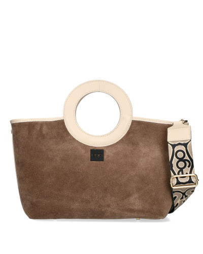 Dwustronna torebka z okrągłym uchwytem