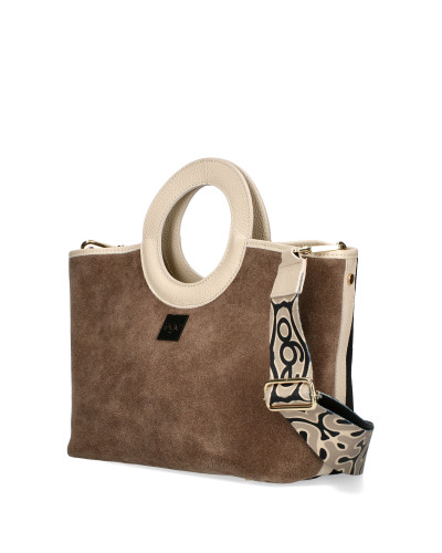 Dwustronna torebka z okrągłym uchwytem