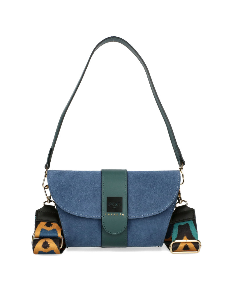 Messenger bag with a tab in the middle