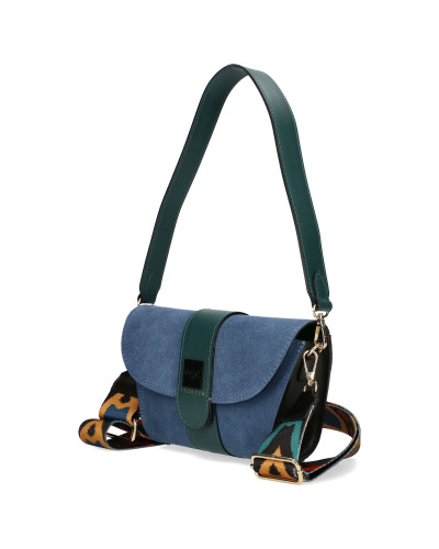 Torebka listonoszka z języczkiem na środku