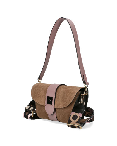 Torebka listonoszka z języczkiem na środku