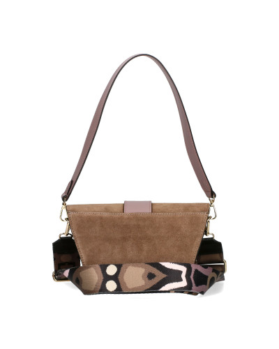 Torebka listonoszka z języczkiem na środku