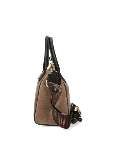 Torebka zamszowa z zapięciem na bigiel