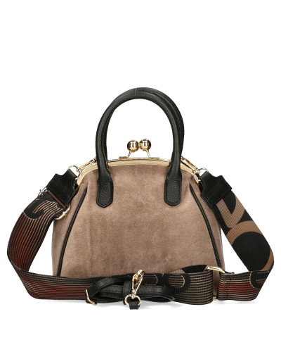 Torebka zamszowa z zapięciem na bigiel