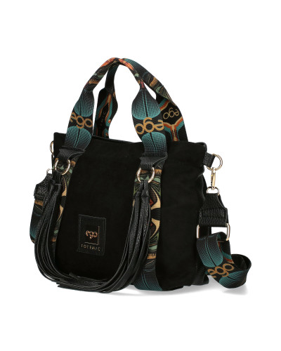 Medium-sized bag with detachable fringes