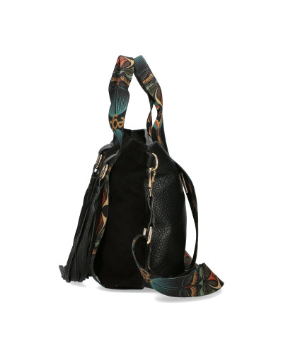 Medium-sized bag with detachable fringes