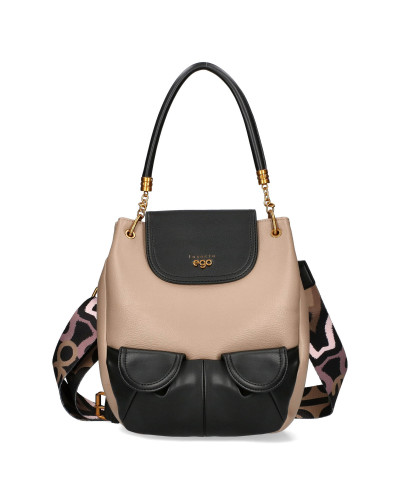 Bag-backpack with pockets on the front