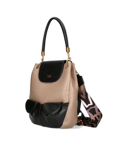 Bag-backpack with pockets on the front