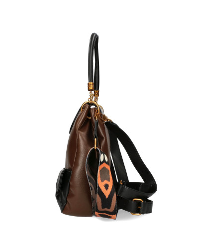 Bag-backpack with pockets on the front