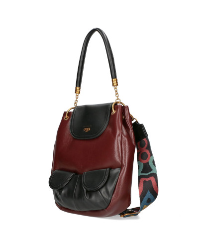 Bag-backpack with pockets on the front