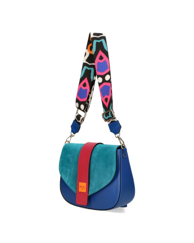 Women's handbag with two interchangeable flaps